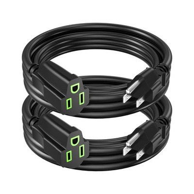 Power Extension Cord 4FT (2 Pack), 3-Prong Grounded Electrical Extension Cable