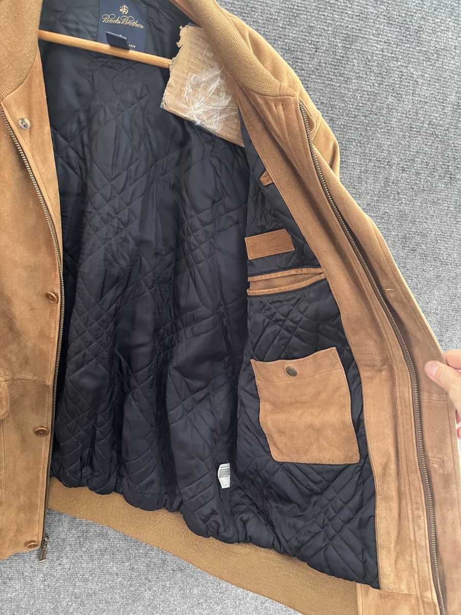 ジャケット・アウター Brooks Brothers suede leather jacket Brooks Brothers SUEDE - Leather jacket - blue - Zalando