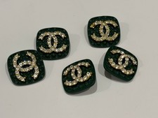 Bottoni set 5 pezzi Chanel CC bottone Ø 20 mm strass Dior Versace Prada D&G