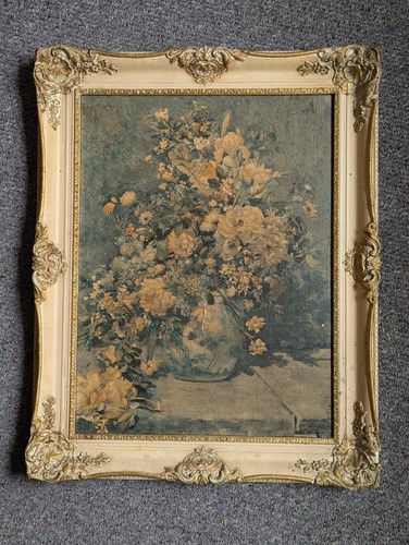 1950s Genuine Fiehl Reproduction Painting Spring Bouquet Pierre Auguste Renoir - Picture 17 of 19