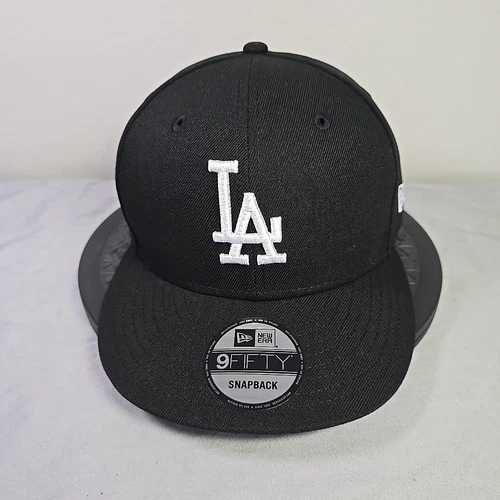 Los Angles Dodgers Black Snapback Hat New Era 9fifty Genuine MLB Cap One Size - Picture 3 of 8