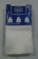 Daily Chef Food Service White Double Waist Pocket Aprons - 3 Pack - 30"x 33"