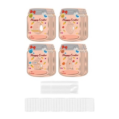 24Pcs Easter Greeting Card with Candy Bag for DIY Kids Classroom Party Supplies