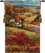 Vallata Vista III Italian Tapestry Wall Hanging Landscape Home Decor Art