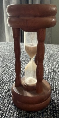 Vintage Wooden Sand Timer Hourglass Egg Timer 4''