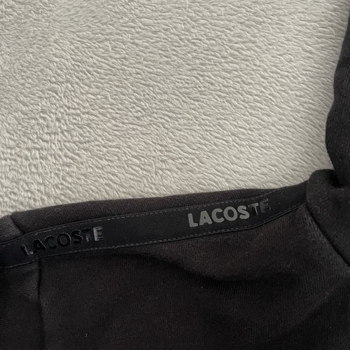 Lacoste Hoodie Jumper Mens Medium Black Cotton Blend Pullover Classic Fit - Picture 4 of 15