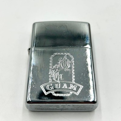 Guam Zippo Oil Lighter 1999 Used Collectible Good Condition