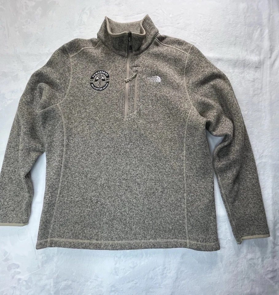 Suéter The North Face Para Hombres XL Mejor Cuarto Cremallera Powderbird Helicóptero Esquí Foto 2 de 4