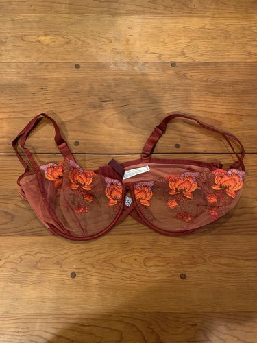 Adore Me The Jayda bra Women Floral 44G Red New