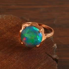 925 Sterling Silver Ring Natural Opal Gemstone Ring Silver Statement Ring RG15