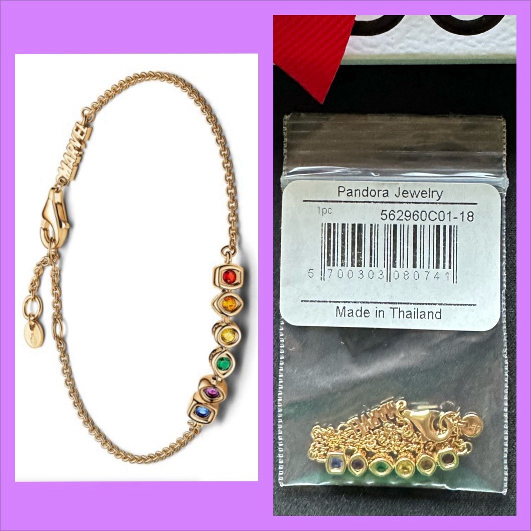 Pandora Marvel The Avengers Infinity Stones Chain Bracelet