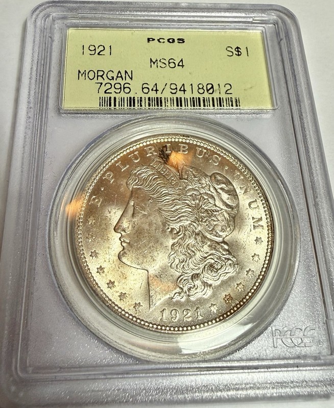 1921 Morgan Silver DOLLAR PCGS MS 64 OGH Gen 3.0 with Toning - FB1 Video!!