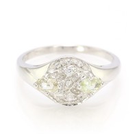 Cavill Ring Sterlingsilber Platin Turmalin Kupfer Zirkon Oval 0,43Ct