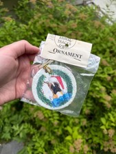 Boxer Dog Ceramic Christmas, Holiday Ornament- Vintage Animal Tracks