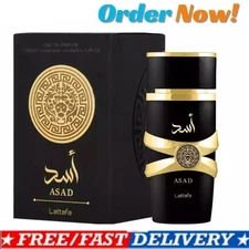 Lattafa Perfumes Asad for Unisex Eau de Parfum Spray, 3.4 Ounce, New with box