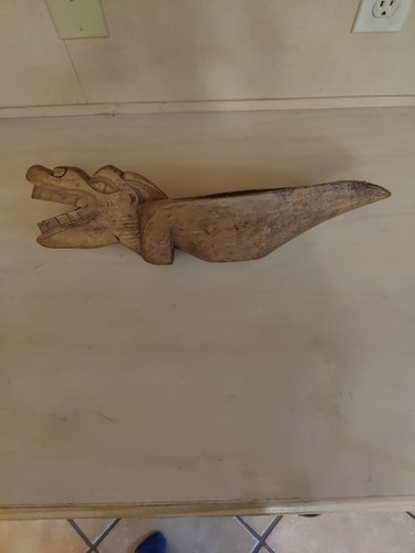 Ciotola in legno intagliato a mano cane-drago creatura mitica Dayak arte e cultura... - Foto 20 di 21