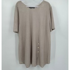 Shareade Womens Dress Size 22W Tan Textured Minimalist Lagom Boxy Open Knit