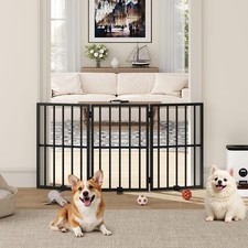 Dog Gate Indoor, Freestanding Foldable Pet Gate for The House, Doorway, Stair...