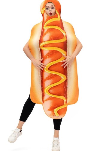 Hot Dog Costume Adult Funny Halloween Fancy Dress Photo Real - Brand New - Picture 6 of 9