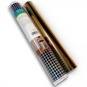 2pc Cricut Self Adhesive Craft Vinyl 12' x 48" Rolls Gold/ Holographic Mosaic