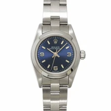 ROLEX Oyster perpetual 76080 Serial K Blue Dial Ladies Watch 90300087