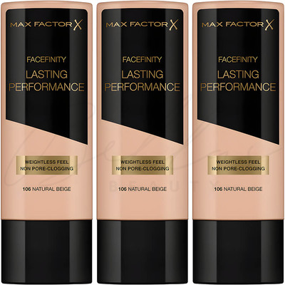 MAX FACTOR Lasting Performance Liquid Foundation - 106 Natural Beige *3er Pack*