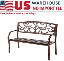 Tree of Life Metal Bench Antiqued Copper Outdoor Patio Garden Decor