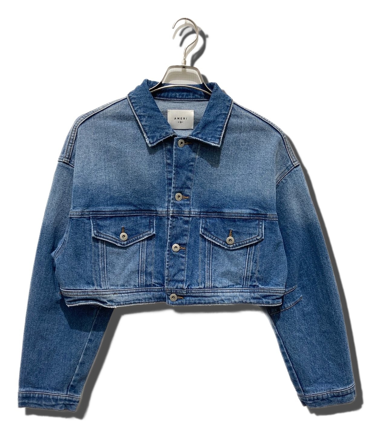 Ameri CROPPED DENIM JACKET 1310660520 Indigo Cott… - image 1