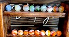 😎27-Vintage Peltier & Vitro Marbles-NM+Mint.59-.65 Stand Included-Opals-Rainbo — photo 2