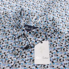 Robert Graham NWT Vance Casual Button Down Shirt Size XL Tailored Fit Blue/Multi