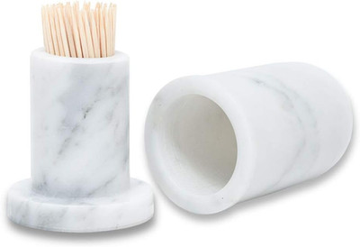 Marble Toothpick Holder with Lid, Toothpick Dispenser Jar Box, marble salt and p