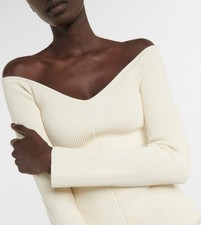 Khaite - Luella off-shoulder ribbed-knit top Small