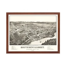 Old Map of South New Market, NH 1884 - Vintage South New Mar