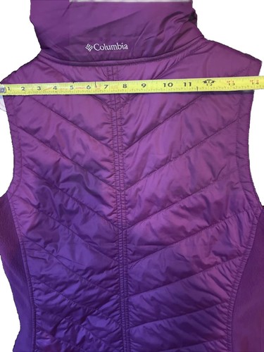Columbia Puffer Fleece Purple Vest Women’s Size M Zip Front 1928 - Picture 3 of 5