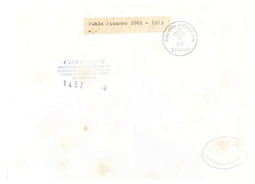 SIGNED ORIG 1957 PICASSO!! Ink on Paper EX: DAUGHTER'S ESTATE/CHRISTIES CV $5000 - Picture 2 of 5