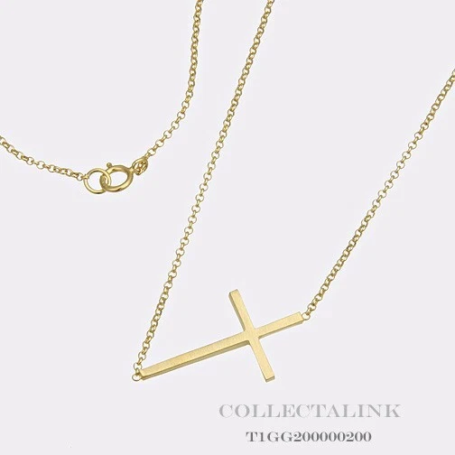 Authentic Dogeared Gold Dipped Faith Sideways Cross Necklace 18