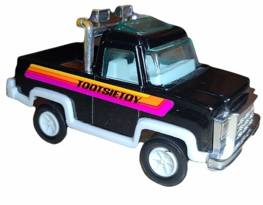 1978 TOOTSIETOY PICK UP TRUCK BLACK w SUNROOF TRAILER HITCH SUNROOF NICE