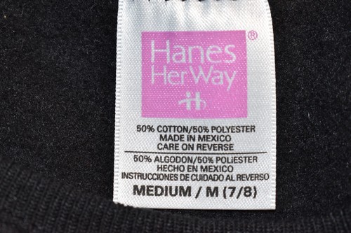 Hanes Her Way Sweatshirt Black Size Medium 7/8 Girl's Vintage - Picture 4 of 5