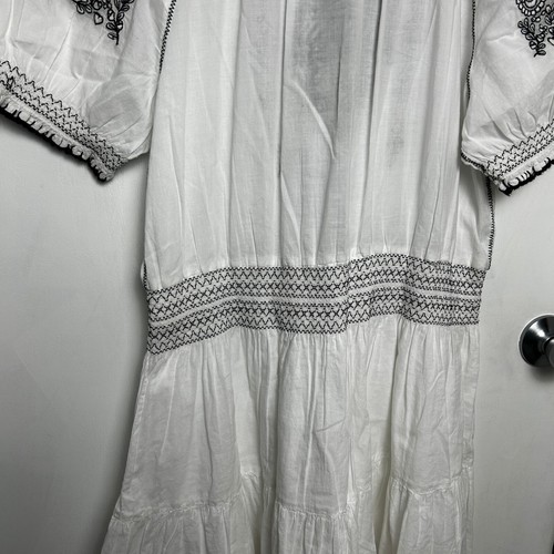 NWT Lauren Ralph Lauren Embroidered Peasant Dress White 12 White Tassel Smocked - Picture 17 of 22