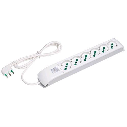 FME Multipresa 6 Uscite Bipasso 16A / Schuko Bianco