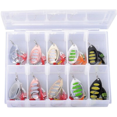 Savage Gear Rotex Spinner Kit 10 Stück + Box Forelle Barsch Döbel Hecht Köder