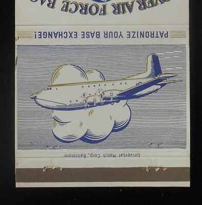 1950s Billboard Dover Air Force Base AFB Airplane Dover DE Kent Co Matchbook