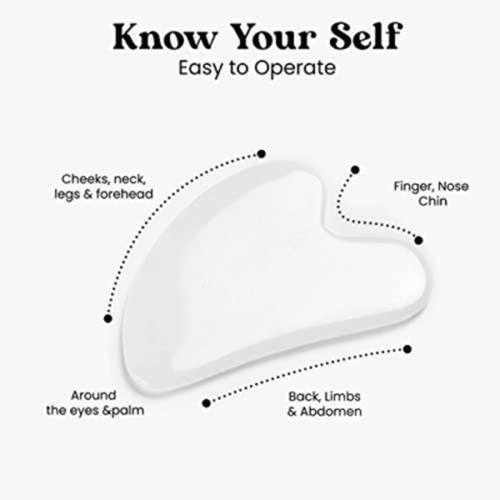 Gua Sha Gesichtswerkzeuge - Hautpflegeprodukte natürliches Massagegerät für Weiß - Bild 2 von 6
