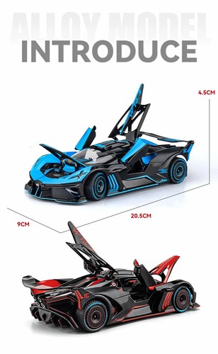 1:24 Bugatti Bolide Alloy Sports Car Model Diecasts & Toy Vehicles Metal Concept - Picture 8 of 27