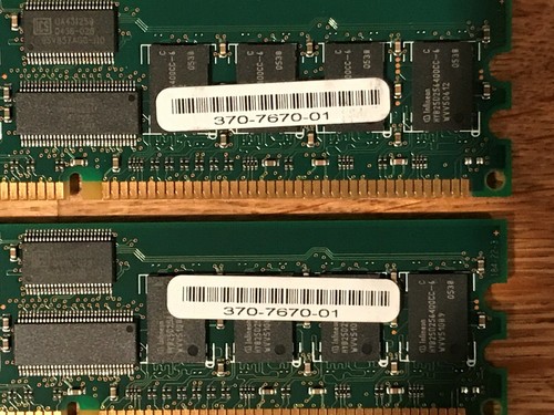 1GB 2x 512Mb DDR 333 CL2-5-ECC-REG || 370-7670-01 P/N: X7703A - Picture 3 of 3