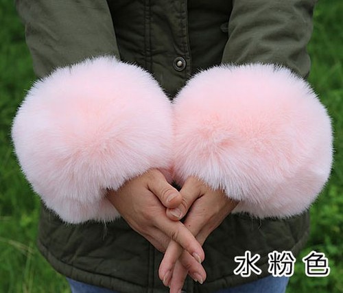 Braccialetto Scaldabraccio Inverno - 2 Pz Polsini in Pelliccia Finta Volpe Donna Elastico Sopra le Maniche - Foto 34 di 62