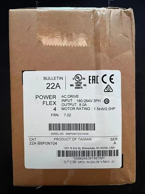 アレンブラッドリー22A-B8P0N104シリーズAドライブ Allen-Bradley 22A-B8P0N104 1.5kW PowerFlex 4 AC Drive Free quick delive