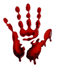 Tank Pad 3D Gel Motorcycle Sticker - Handprint Scratch Protection : Bloody Hand