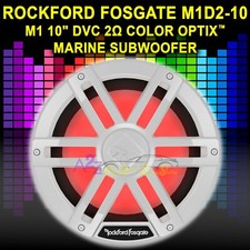 ROCKFORD FOSGATE M1D2-10 10" DUAL 2-OHM MARINE AUDIO SUBWOOFER RGB LED - WHITE