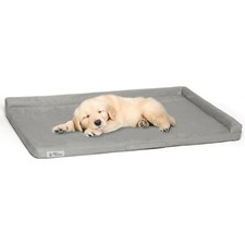 PetFusion PuppyChoice Waterproof Solid Foam Dog Crate Bed, Grey, Small